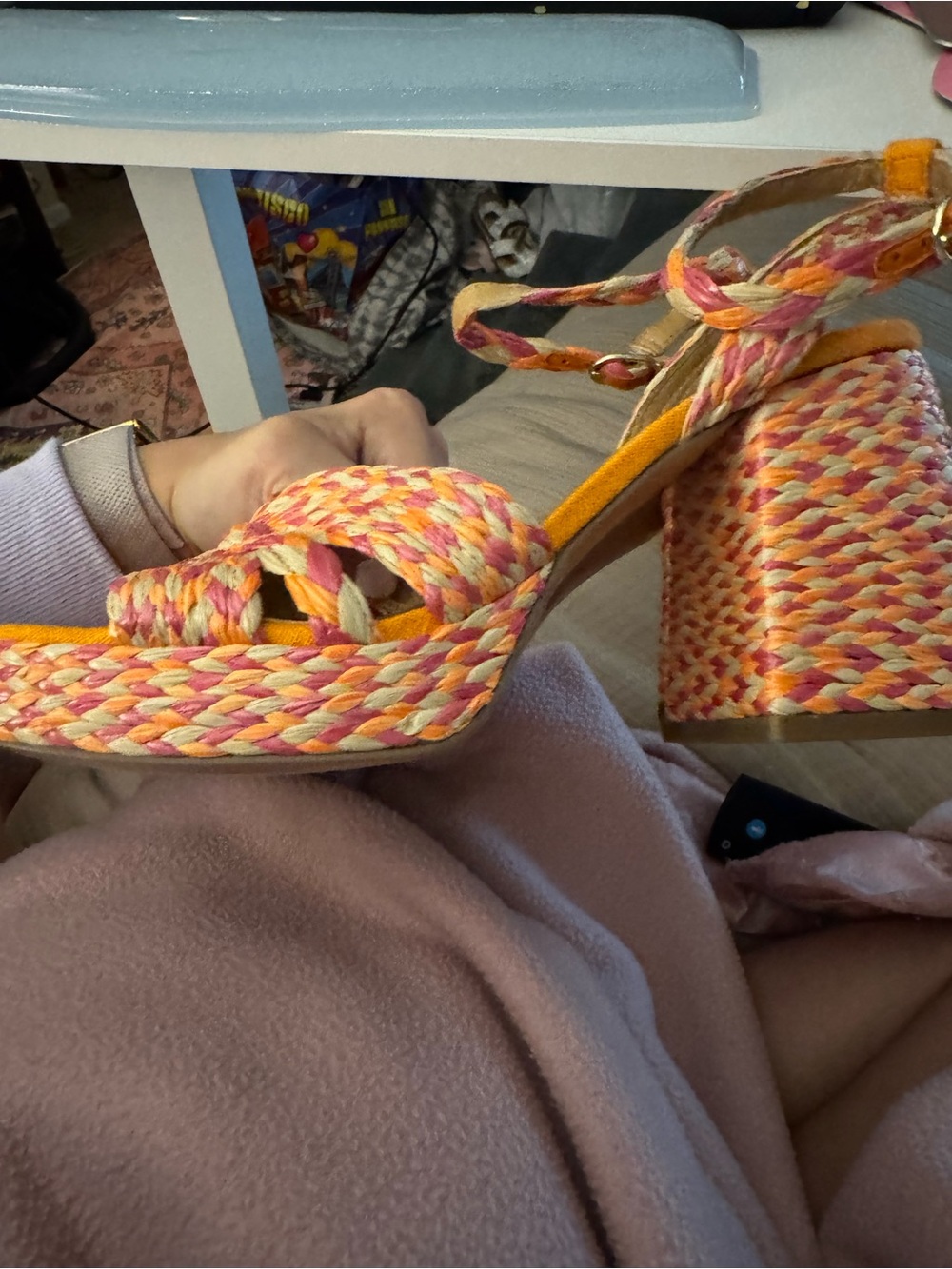 Marc Fisher Braided Multicolor Block Heel Sandals - Women